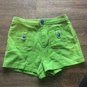 High waisted green shorts